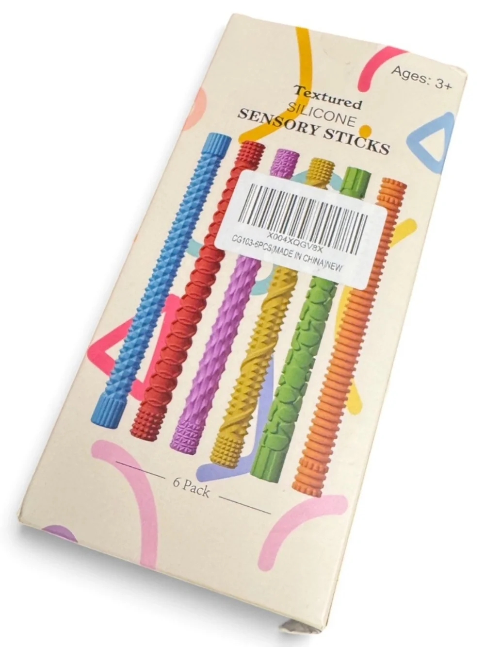 6 Pc Silicone Sensory Fidget Sticks NIB ADHD Autism Toy